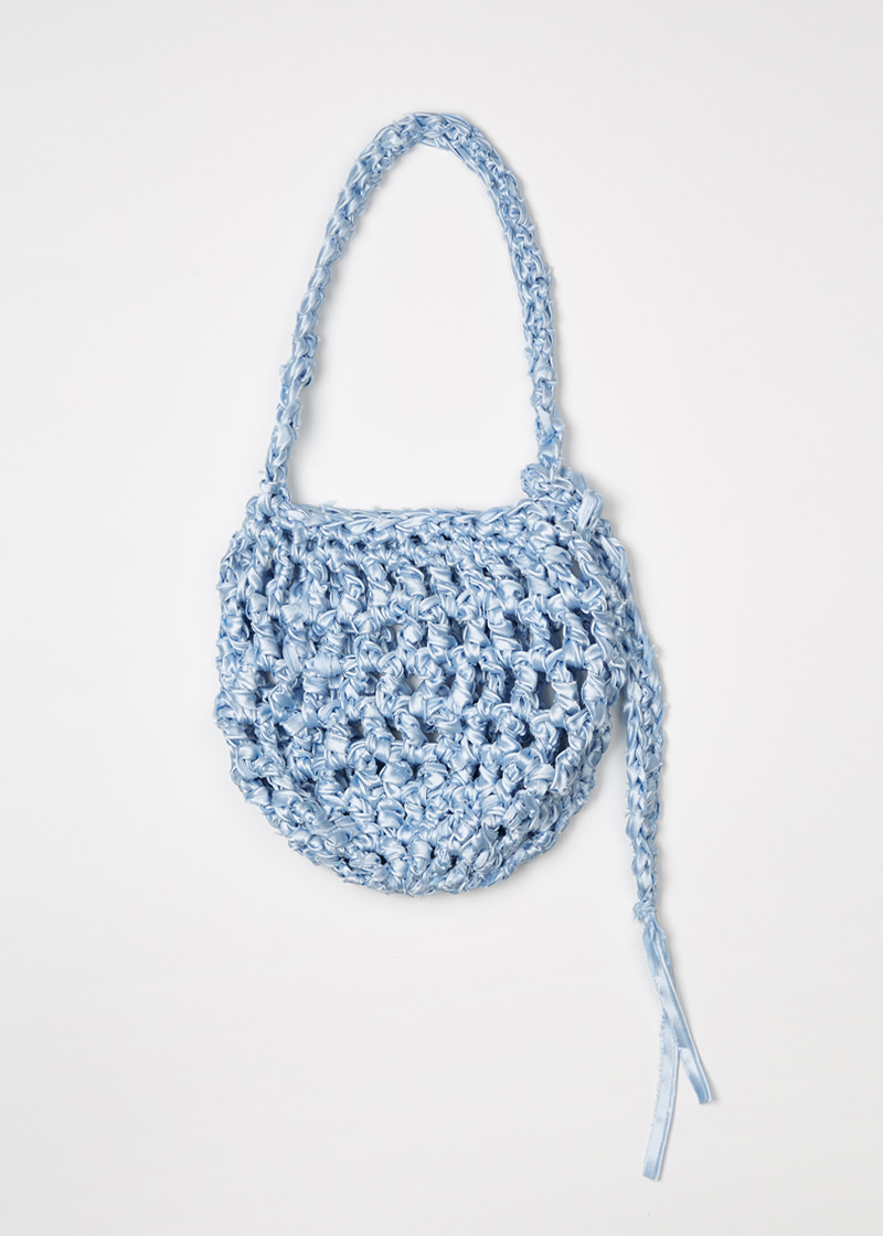 Satin net bag (Sky blue)