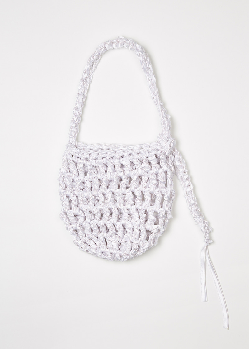 Satin net bag (White)