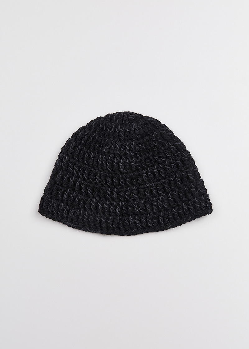 Mixed texture bucket hat (Black)