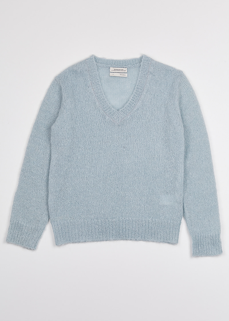 Kidmohair v-neck sweater (Sky blue)