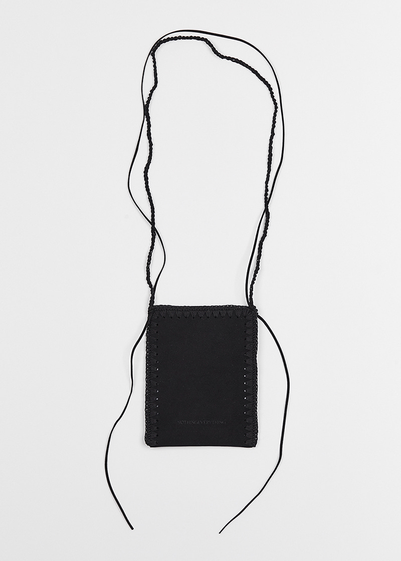 Suede patchwork mini cross bag (Black)