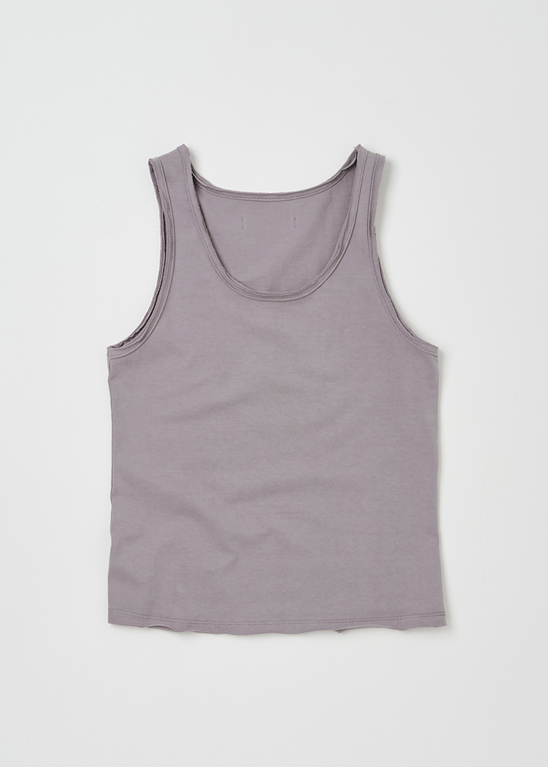 RAW DETAIL SLEEVELESS TOP IN PALE PURPLE