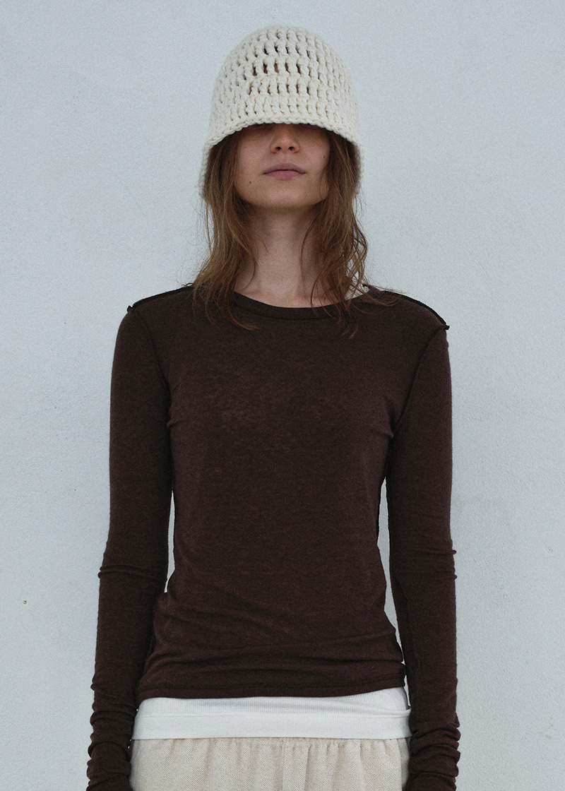 INSIDE OUT T-SHIRT IN DARK BROWN